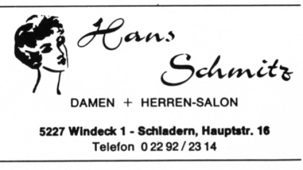 Werbeanzeige Hans Schmitz 1974