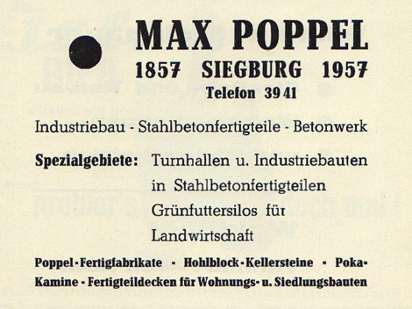 Werbeanzeige Max Poppel, 1966