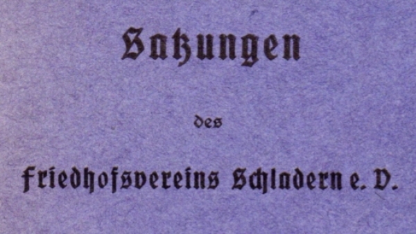 Satzungen Friedhofsverein Schladern 1925