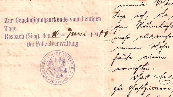 Bauantrag Bergischer Hof 1901