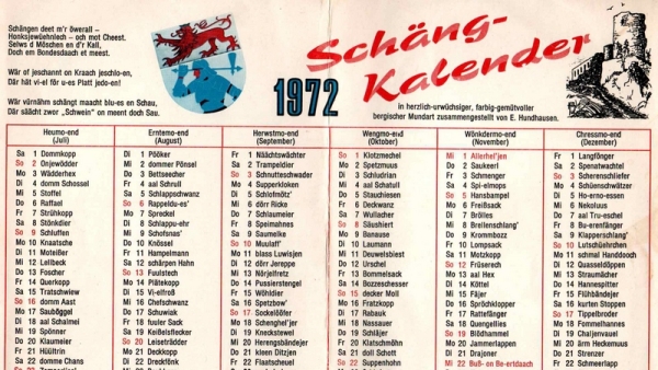 Schäng-Kalender 1972