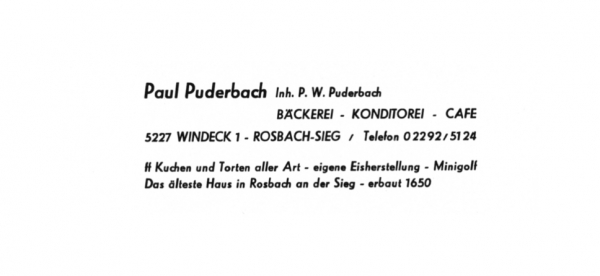 Werbeanzeige Konditorei Puderbach 1974