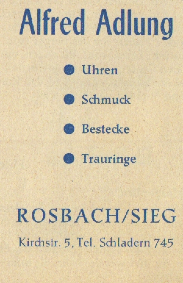 Werbeanzeige Alfred Adlung, 1959
