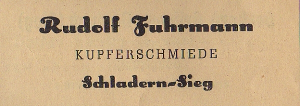 Werbeanzeige Rudolf Fuhrmann, 1953