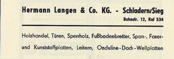Werbeanzeige Hermann Langen &amp; Co. KG, 1966