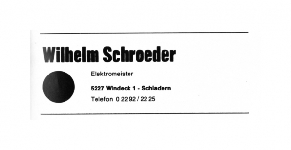 Werbeanzeige Wilhelm Schröder 1974
