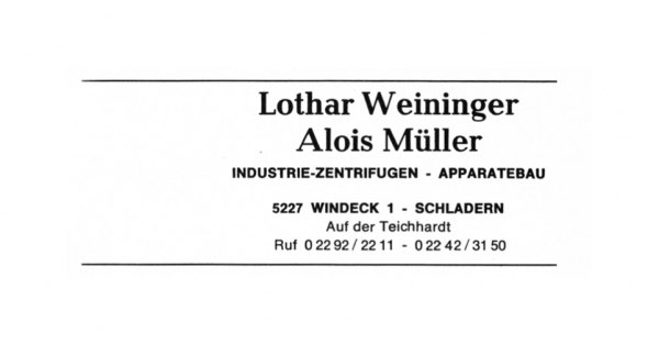 Werbeanzeige Müller und Weininger 1974