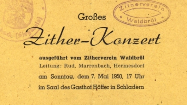 Programm Zitherkonzert 1950