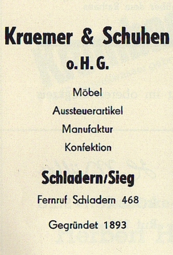 Werbeanzeige Kraemer &amp; Schuhen, 1966