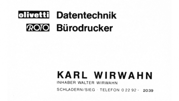 Werbeanzeige Wirwahn 1974