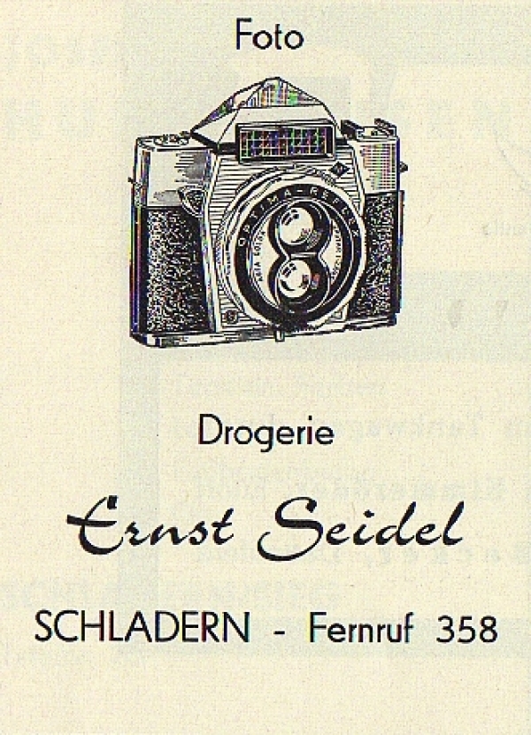 Werbeanzeige Drogerie Seidel, 1966