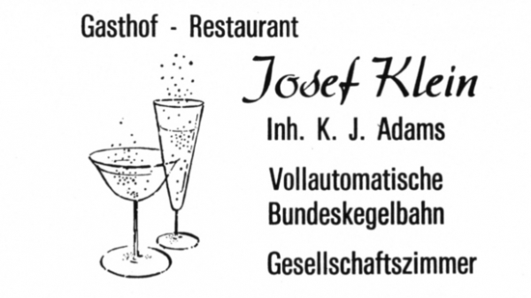 Werbeanzeige Gasthof Josef Klein 1974
