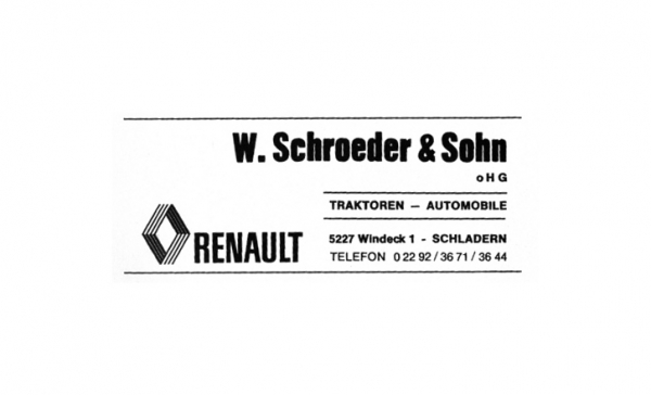 Werbeanzeige Renault W. Schroeder &amp; Sohn 1974