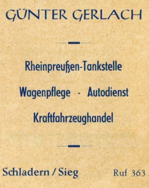 Werbeanzeige Günter Gerlach, 1959