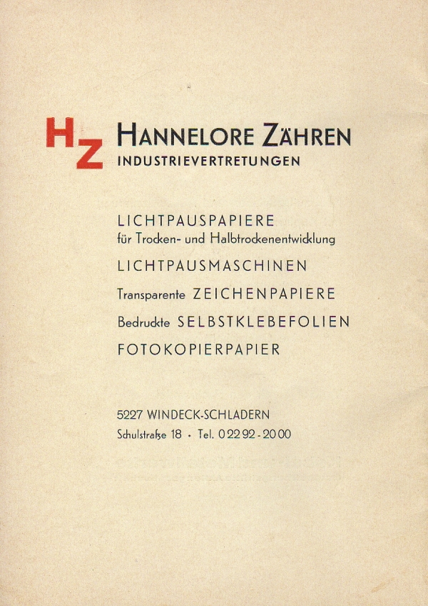 Werbeanzeige Hannelore Zähren, 1976