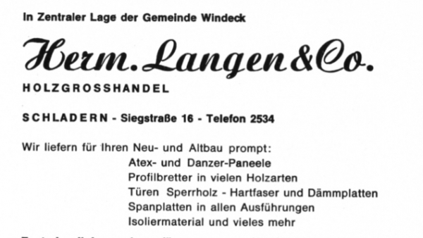 Werbeanzeige Hermann Langen &amp; Co. 1974