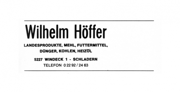 Werbeanzeige WIlhelm Höffer 1974