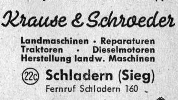 Werbeanzeige Krause &amp; Schroeder 1950