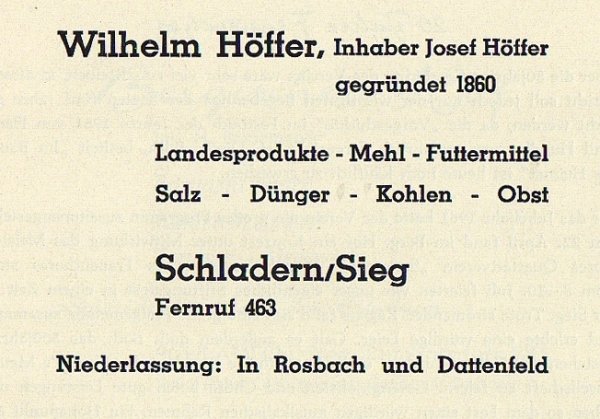 Werbeanzeige Wilhelm Höffer, 1966