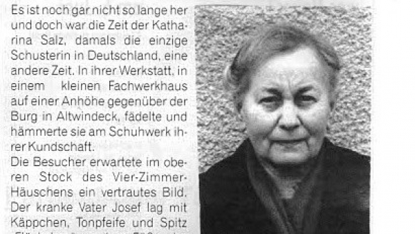 Auf leisen Sohlen - Katharina Salz, Deutschlands einzige Schusterin
